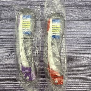 2 LOT GUM VTG Folding Travel Toothbrush Compact Head + Tongue 2 Count HIS & HERS
